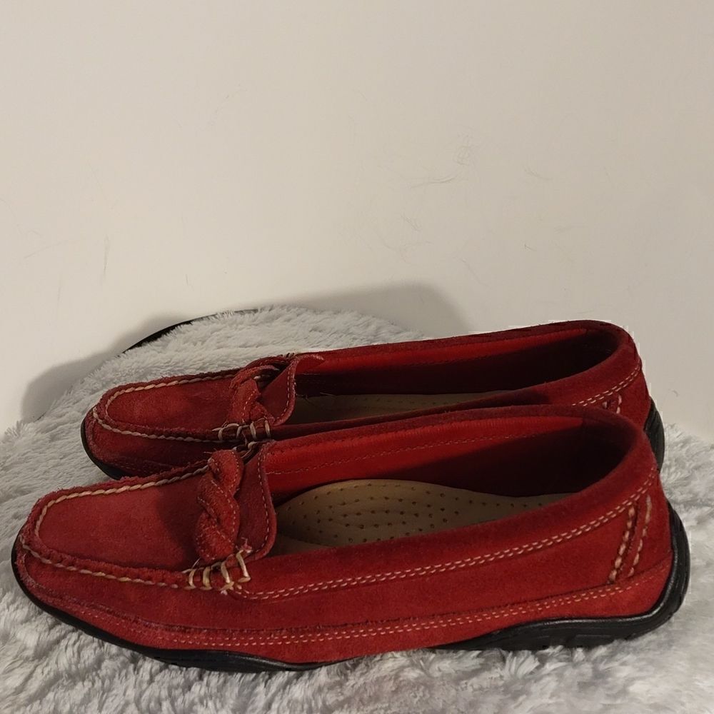 L.L.Bean Red Suede Women's Loafers